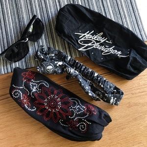 Harley Davidson. Set of 3 head bands & sunglasses